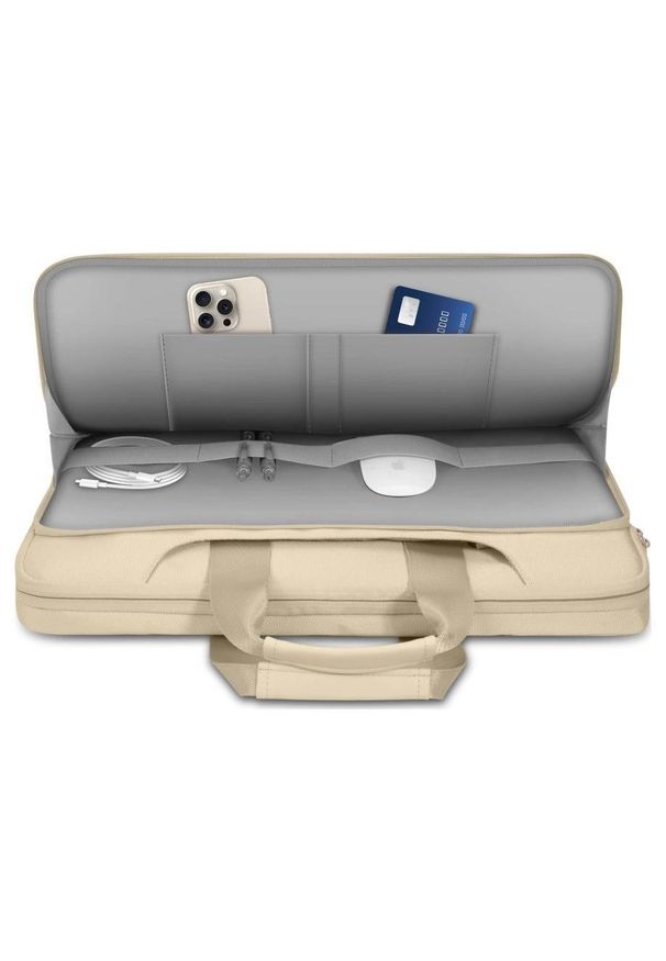 TECH-PROTECT - Torba Tech-Protect PocketBag 15-16'' beżowy. Kolor: beżowy. Materiał: materiał. Styl: klasyczny, elegancki, casual