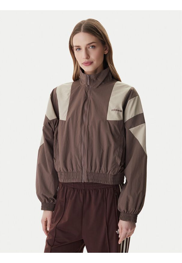 Adidas - adidas Bluza Blocked Washed KD8787 Brązowy Oversize. Kolor: brązowy. Materiał: syntetyk