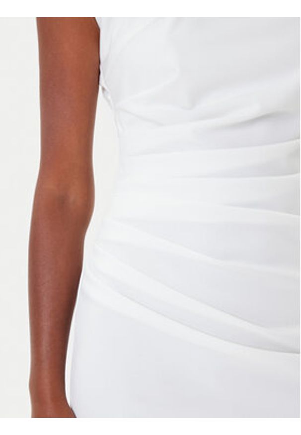 Rinascimento Sukienka koktajlowa CFC0125332003 Écru Slim Fit. Materiał: syntetyk. Styl: wizytowy