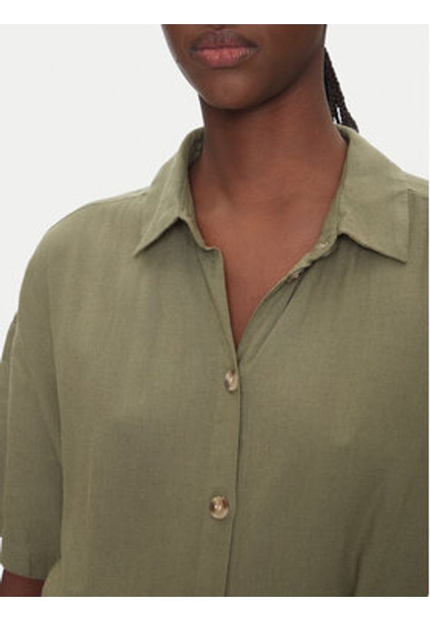 Vero Moda Sukienka koszulowa Thea 10333791 Zielony Loose Fit. Kolor: zielony. Materiał: wiskoza. Typ sukienki: koszulowe