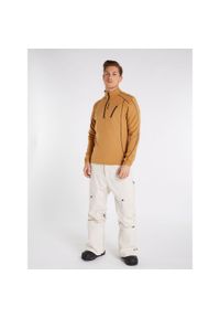 Koszulka męska Protest HUMANS 1/4 zip top. Kolor: brązowy, wielokolorowy, pomarańczowy, żółty