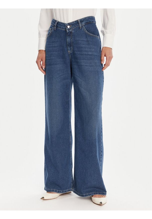 Rinascimento Jeansy CFC0125151003 Niebieski Wide Leg. Kolor: niebieski