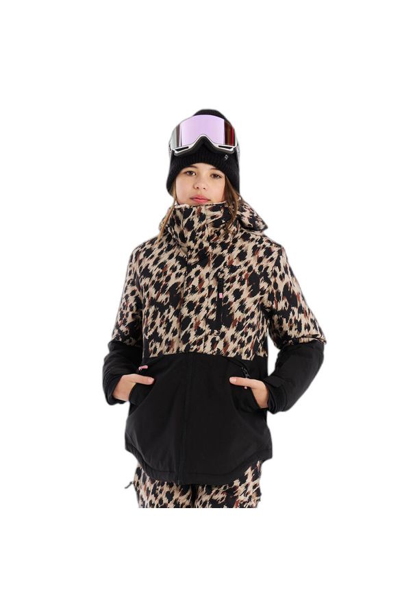 Dziewczęca kurtka narciarska Protest Leopart. Kolor: wielokolorowy, beżowy, brązowy. Sezon: zima. Sport: narciarstwo