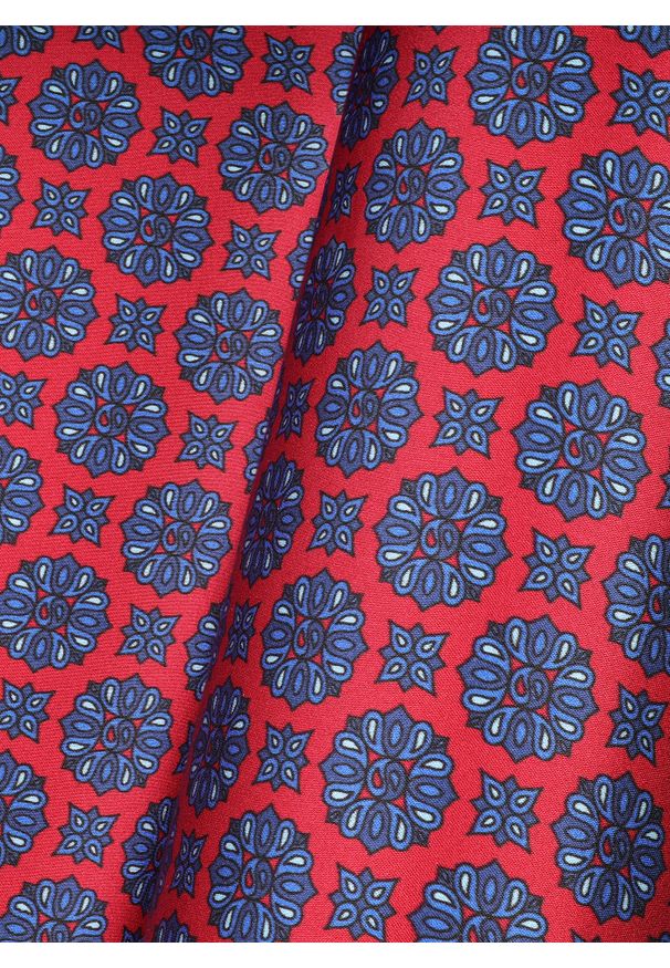 Pako Lorente - PAKO LORENTE - Czerwona poszetka męska we wzorki. Kolor: czerwony. Materiał: jedwab