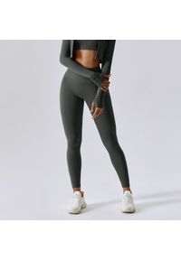 Intica - Legginsy treningowe z wysokim stanem do ćwiczeń Diega. Stan: podwyższony. Kolor: szary. Materiał: materiał. Sport: fitness