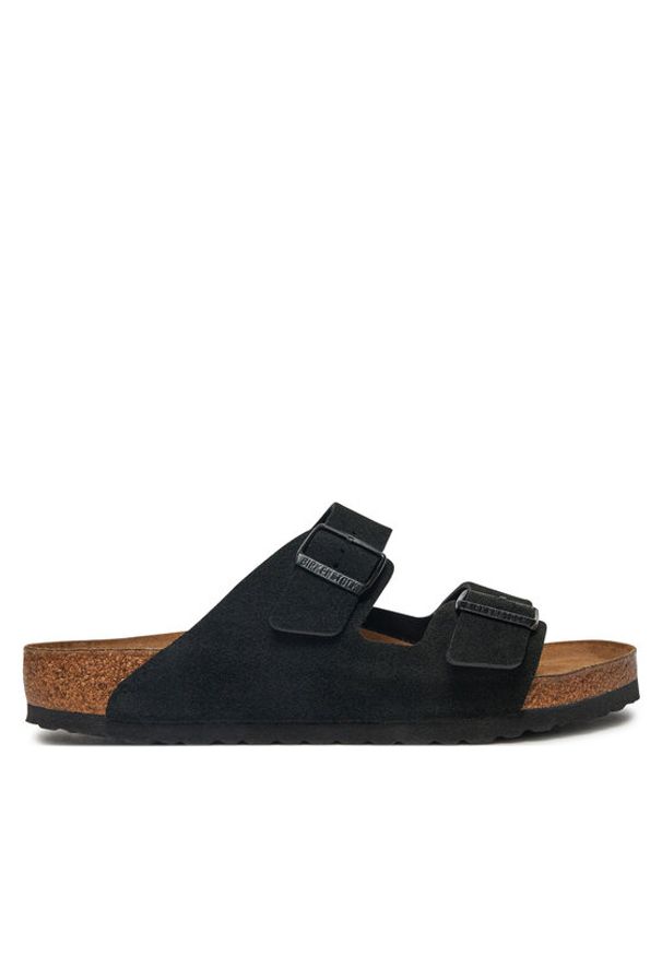 Birkenstock Klapki Arizona 1027152 Czarny. Kolor: czarny. Materiał: skóra, zamsz