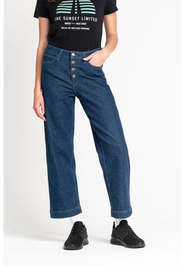 Lee - LEE WIDE LEG DAMSKIE SPODNIE JEANSOWE DARK WILMA L30GDJGR