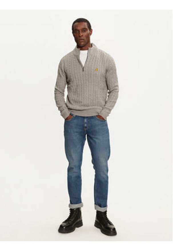 Brave Soul Sweter MK-248PLATO Szary Regular Fit. Kolor: szary. Materiał: syntetyk