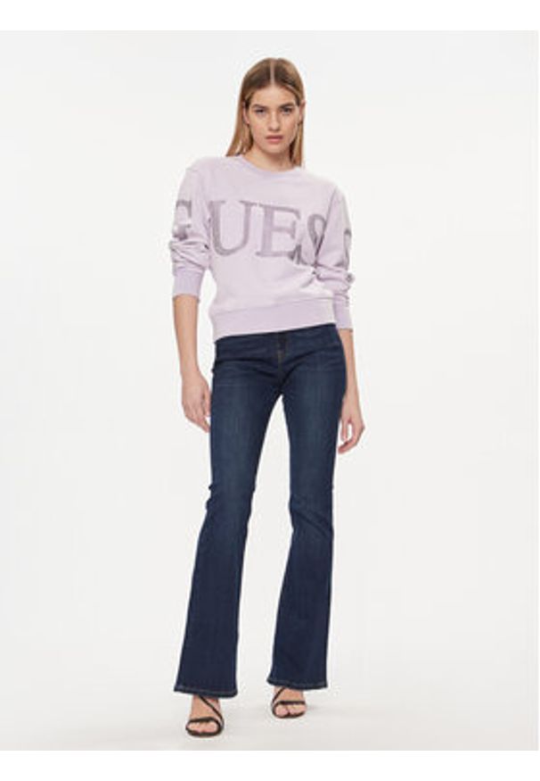 Guess Bluza Vintage Logo W4GQ10 KC8I0 Fioletowy Relaxed Fit. Kolor: fioletowy. Materiał: bawełna. Styl: vintage
