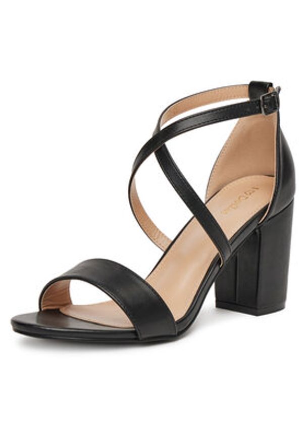 DeeZee Sandały XFB065-09 Czarny. Kolor: czarny. Materiał: skóra