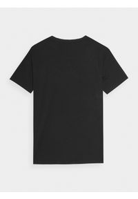 4f - T-shirt oversize gładki męski. Kolor: czarny. Materiał: bawełna, dzianina. Wzór: gładki