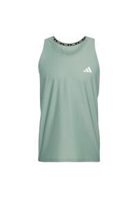 Adidas - Koszulka Own The Run Tank. Kolor: zielony. Materiał: materiał. Sport: bieganie