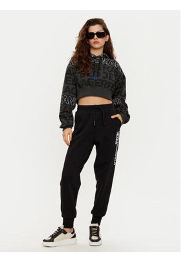 Karl Lagerfeld Jeans Spodnie dresowe A1W10058 Czarny Regular Fit. Kolor: czarny. Materiał: bawełna