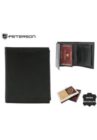 Portfel skórzany Peterson [DH] PTN RD-270-GCL czarny. Kolor: czarny. Materiał: skóra