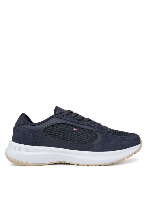 TOMMY HILFIGER - Tommy Hilfiger Sneakersy Sporty Runner FW0FW08644 Granatowy. Kolor: niebieski. Materiał: zamsz, skóra