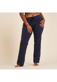 KIMJALY - Spodnie do jogi damskie Kimjaly. Kolekcja: moda ciążowa. Kolor: niebieski. Materiał: materiał, bawełna, elastan. Sport: joga i pilates #1