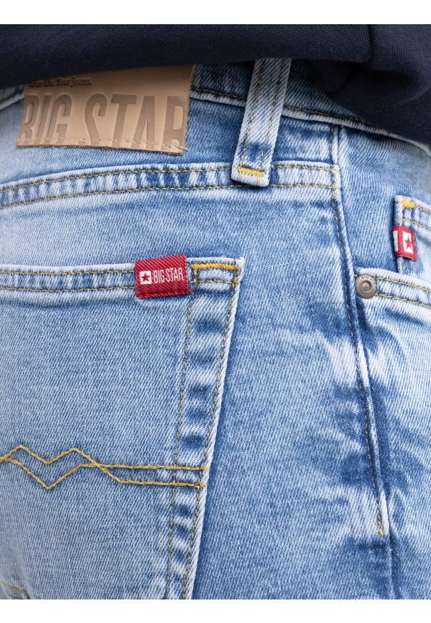 Big-Star - Jeansy męskie dopasowane jasnoniebieskie Terry Slim 252. Okazja: na co dzień. Stan: obniżony. Kolor: niebieski. Styl: casual