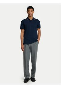 Selected Homme Polo 16095852 Granatowy Slim Fit. Typ kołnierza: polo. Kolor: niebieski. Materiał: bawełna #3