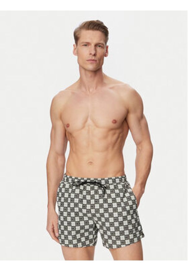 Hugo - HUGO Szorty kąpielowe Aaron 50556792 Zielony ciemny Regular Fit. Kolor: zielony. Materiał: syntetyk