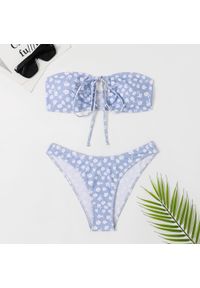 Intica - Strój kąpielowy bikini z figami i topem bandeau na plażę Donaldina. Kolor: niebieski. Materiał: materiał #1