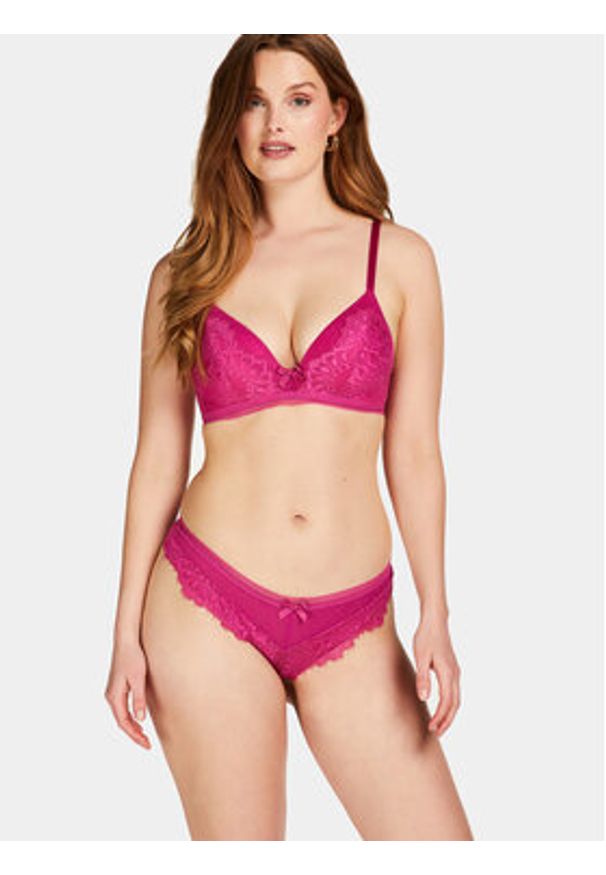 Hunkemöller Biustonosz bezfiszbinowy Bessie Non Wired Low D Pu 202655 Różowy. Kolor: różowy. Materiał: syntetyk