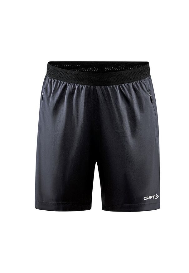 Spodnie treningowe damskie Craft Evolve Zip Pocket. Kolor: wielokolorowy, niebieski, szary. Materiał: materiał, syntetyk. Długość: krótkie. Sport: fitness