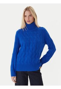 TOMMY HILFIGER - Tommy Hilfiger Golf WW0WW46791 Niebieski Regular Fit. Typ kołnierza: golf. Kolor: niebieski. Materiał: wełna #1