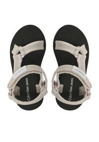 Calvin Klein Jeans Sandały Prefresato Sandal Webbing Mesh YW0YW00969 Beżowy. Kolor: beżowy. Materiał: materiał #3