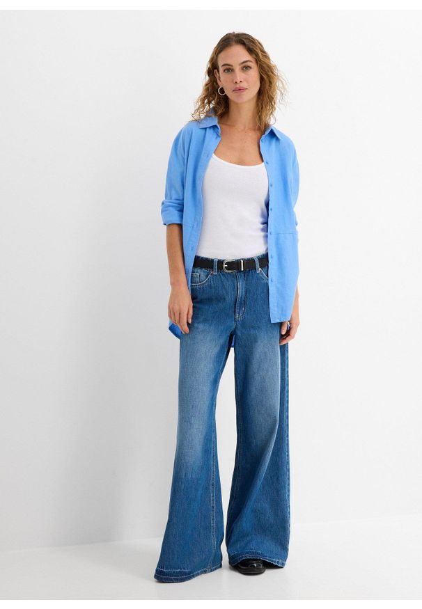 bonprix - Bawełniany top na cienkich ramiączkach (2 szt.). Kolor: biały. Materiał: bawełna. Długość rękawa: na ramiączkach. Wzór: prążki. Styl: klasyczny