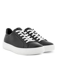 ecco - Buty do chodzenia damskie Ecco Sneaker Street Tray. Kolor: czarny. Materiał: skóra. Szerokość cholewki: normalna. Sport: turystyka piesza