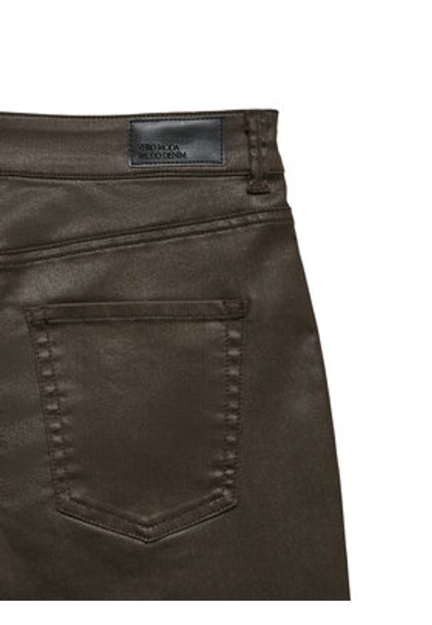 Vero Moda Spodnie z imitacji skóry Flash 10314591 Brązowy Skinny Fit. Kolor: brązowy. Materiał: skóra