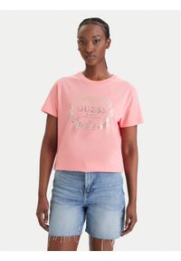 Guess Longsleeve E6GI00 I3Z14 Różowy Regular Fit. Kolor: różowy. Materiał: bawełna. Długość rękawa: długi rękaw #1