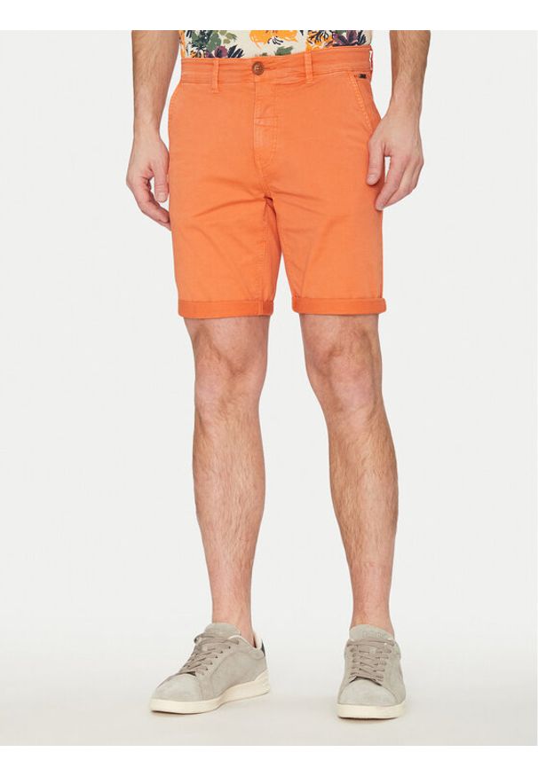 Blend Szorty materiałowe 20717939 Pomarańczowy Regular Fit. Kolor: pomarańczowy. Materiał: bawełna