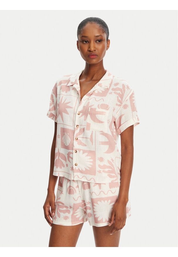 Banana Moon Koszula Taylor Floreal MHW03 Różowy Loose Fit. Kolor: różowy. Materiał: wiskoza