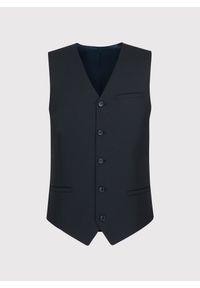 Pako Lorente - PAKO LORENTE – Granatowa kamizelka garniturowa. Kolor: niebieski. Materiał: poliester, wełna. Styl: elegancki, klasyczny #3