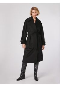 Simple Płaszcz przejściowy PLD502-01 Czarny Relaxed Fit. Kolor: czarny. Materiał: syntetyk #7