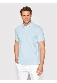 TOMMY HILFIGER - Tommy Hilfiger Polo MW0MW17771 Błękitny Slim Fit. Typ kołnierza: polo. Kolor: niebieski. Materiał: bawełna