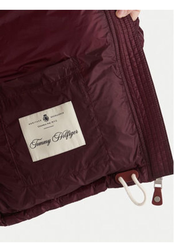 TOMMY HILFIGER - Tommy Hilfiger Kurtka puchowa WW0WW46541 Bordowy Regular Fit. Kolor: czerwony. Materiał: syntetyk