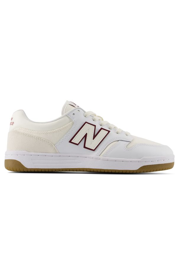 Buty unisex New Balance U480P1BB – białe. Okazja: na co dzień. Kolor: biały. Materiał: skóra, syntetyk, materiał, dresówka. Szerokość cholewki: normalna. Sport: turystyka piesza