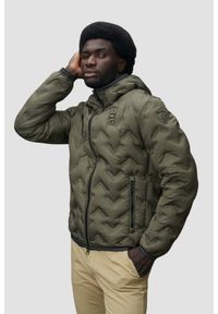 Blauer USA - BLAUER Zielona kurtka męska Pier Short Jackets, Rozmiar M. Kolor: zielony. Materiał: puch, poliamid