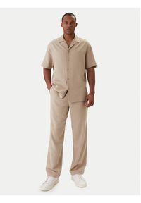 Emporio Armani Koszula EM000593 AF20590 U6213 Beżowy Regular Fit. Kolor: beżowy. Materiał: len #3
