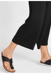 Spodnie culotte z lejącej wiskozy bonprix czarny. Kolor: czarny. Materiał: wiskoza #2