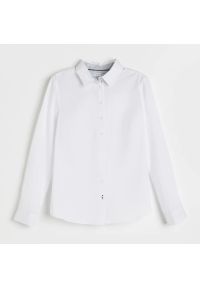Reserved - Koszula z bawełną organiczną - Biały. Kolor: biały. Materiał: bawełna