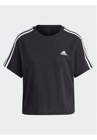 Adidas - adidas T-Shirt Essentials 3-Stripes Single Jersey Crop Top HR4913 Czarny Loose Fit. Kolor: czarny. Materiał: bawełna