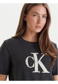 Calvin Klein Jeans Sweter Chunky LV044E306G Szary Regular Fit. Kolor: szary. Materiał: bawełna #5