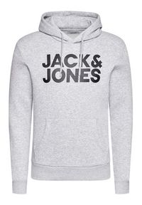 Jack & Jones Bluza Corp Logo 12152840 Szary Regular Fit. Kolor: szary. Materiał: bawełna