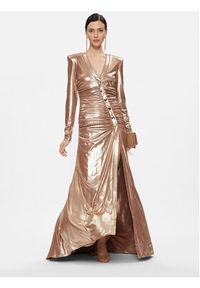 Babylon Sukienka wieczorowa T_S00833 Złoty Regular Fit. Kolor: złoty. Materiał: syntetyk. Styl: wizytowy