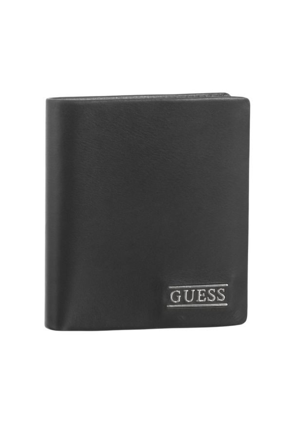 Guess - GUESS Czarny portfel męski Torino Bifold. Kolor: czarny. Materiał: skóra