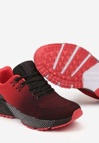 Born2be - Czerwono-Czarne Płaskie Sznurowane Buty Sportowe Sneakersy Risavette. Okazja: na co dzień. Kolor: czerwony #5