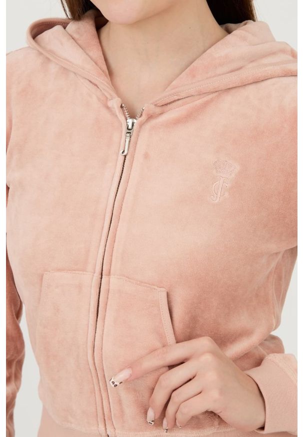Juicy Couture - JUICY COUTURE Beżowa bluza Heritage Robyn Hoodie. Kolor: beżowy
